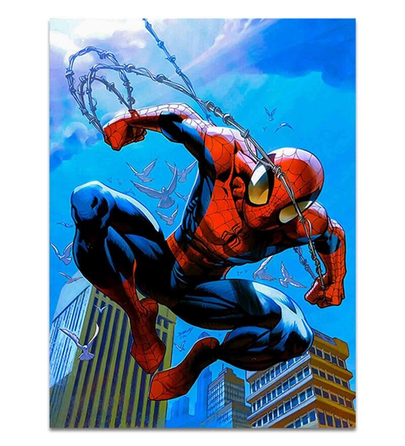 Buy Spider Man Toughened Glass Wall Painting By Flair Glass Online ...