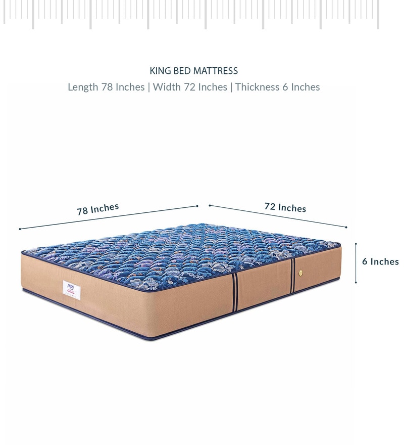 Buy Springkoil Normal Top Blue 6 inch King Size Bonnell Spring Mattress