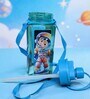 Space Boy Printed Plastic Water Bottle with Straw & Strap, 600 ml