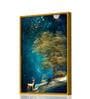 Space Nordic Deer Multicolour Synthetic Wood Wall Art