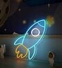 Space Rocket Blue LED Neon Light