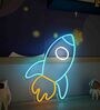 Space Rocket Blue LED Neon Light