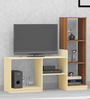 Space TV Unit in Frosty White & Teak Finish for TVs up to 43"