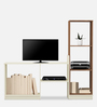 Space TV Unit in Frosty White & Teak Finish for TVs up to 43"
