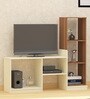 Space TV Unit in Frosty White & Teak Finish for TVs up to 43"