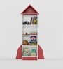 SpaceChamp Kids Bookshelf in White & Red Colour