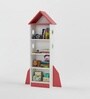 SpaceChamp Kids Bookshelf in White & Red Colour