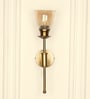 Spacer Wall Lamp Brass Antique Finish with Cup Crackled Glass Golden Luster Shade