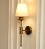 Spacer Wall Lamp Brass Antique Finish with Off White Lampshade