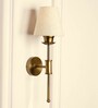 Spacer Wall Lamp Brass Antique Finish with Off White Lampshade
