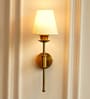 Spacer Wall Lamp Brass Antique Finish with Off White Lampshade