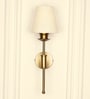 Spacer Wall Lamp Brass Antique Finish with Off White Lampshade