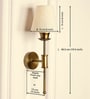 Spacer Wall Lamp Brass Antique Finish with Off White Lampshade
