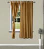 Welhome Golden Polyester 48 x 60 Inch Solid Window Curtain