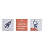 Spaceship Multicolour Canvas Set Of 3 Wall Art