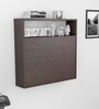 Multipurpose Wall mount Study Table with Shelf in Flowery Wenge Finish