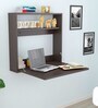 Multipurpose Wall mount Study Table with Shelf in Flowery Wenge Finish