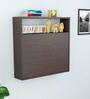 Multipurpose Wall mount Study Table with Shelf in Flowery Wenge Finish