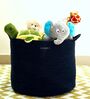 Spacious Black Jute Laundry Basket