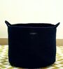Spacious Black Jute Laundry Basket