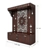 Spacious Wooden Pooja Mandir with Backlit Om Design and Storage
