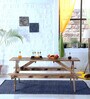 Spann Mango Wood 6 Seater Patio Dining Set In Scratch Resistant Natural  Finish