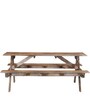 Spann Mango Wood 6 Seater Patio Dining Set In Scratch Resistant Natural  Finish