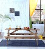 Spann Mango Wood 6 Seater Patio Dining Set In Scratch Resistant Natural  Finish