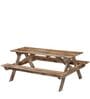 Spann Mango Wood 6 Seater Patio Dining Set In Scratch Resistant Natural  Finish