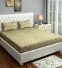 Olive 100% Cotton 144TC Fitted King Size Bedsheet With 2 Pillow Covers