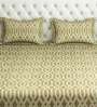Olive 100% Cotton 144TC Fitted King Size Bedsheet With 2 Pillow Covers