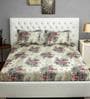 Grey Sparkle Cotton 144TC Fitted King Size Bedsheet with 2 Pillow Covers