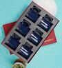 Sparkle 200 ml Navy Blue Porcelain Tea Cup (Set of 6)