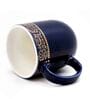 Sparkle 200 ml Navy Blue Porcelain Tea Cup (Set of 6)