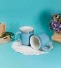 Sparkle 200 ml Sky Blue Porcelain Tea Cup (Set of 2)