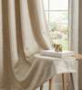 Sparkle Beige Foil Print Polyester Curtains for Door Pack of 2