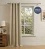 Sparkle Beige Foil Print Polyester Curtains for Door Pack of 2