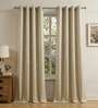 Sparkle Beige Foil Print Polyester Curtains for Door Pack of 2