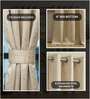 Sparkle Beige Foil Print Polyester Curtains for Long Door Pack of 2
