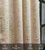 Sparkle Beige Foil Print Polyester Curtains for Long Door Pack of 2
