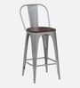 Spaulding Metal Bar Table Set in Silver Finish With 4 Chairs