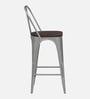 Spaulding Metal Bar Table Set in Silver Finish With 4 Chairs