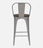 Spaulding Metal Bar Table Set in Silver Finish With 4 Chairs