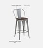 Spaulding Metal Bar Table Set in Silver Finish With 4 Chairs