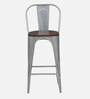 Spaulding Metal Bar Table Set in Silver Finish With 4 Chairs