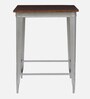 Spaulding Metal Bar Table Set in Silver Finish With 4 Chairs