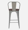 Spaulding Metal Bar Table Set in Silver Finish With 4 Chairs