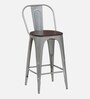 Spaulding Metal Bar Table Set in Silver Finish With 4 Chairs