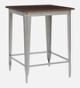 Spaulding Metal Bar Table Set in Silver Finish With 4 Chairs