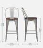 Spaulding Metal Bar Table Set in Silver Finish With 4 Chairs